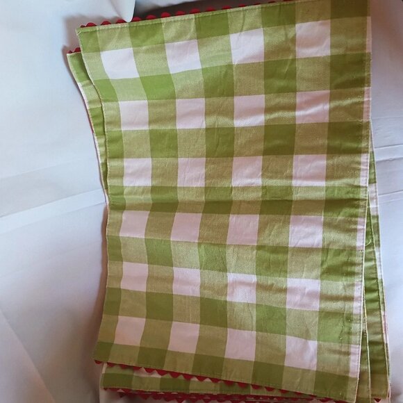 christmas poinsettias set of 4 cloth placemats table runner to match - Picture 2 of 2